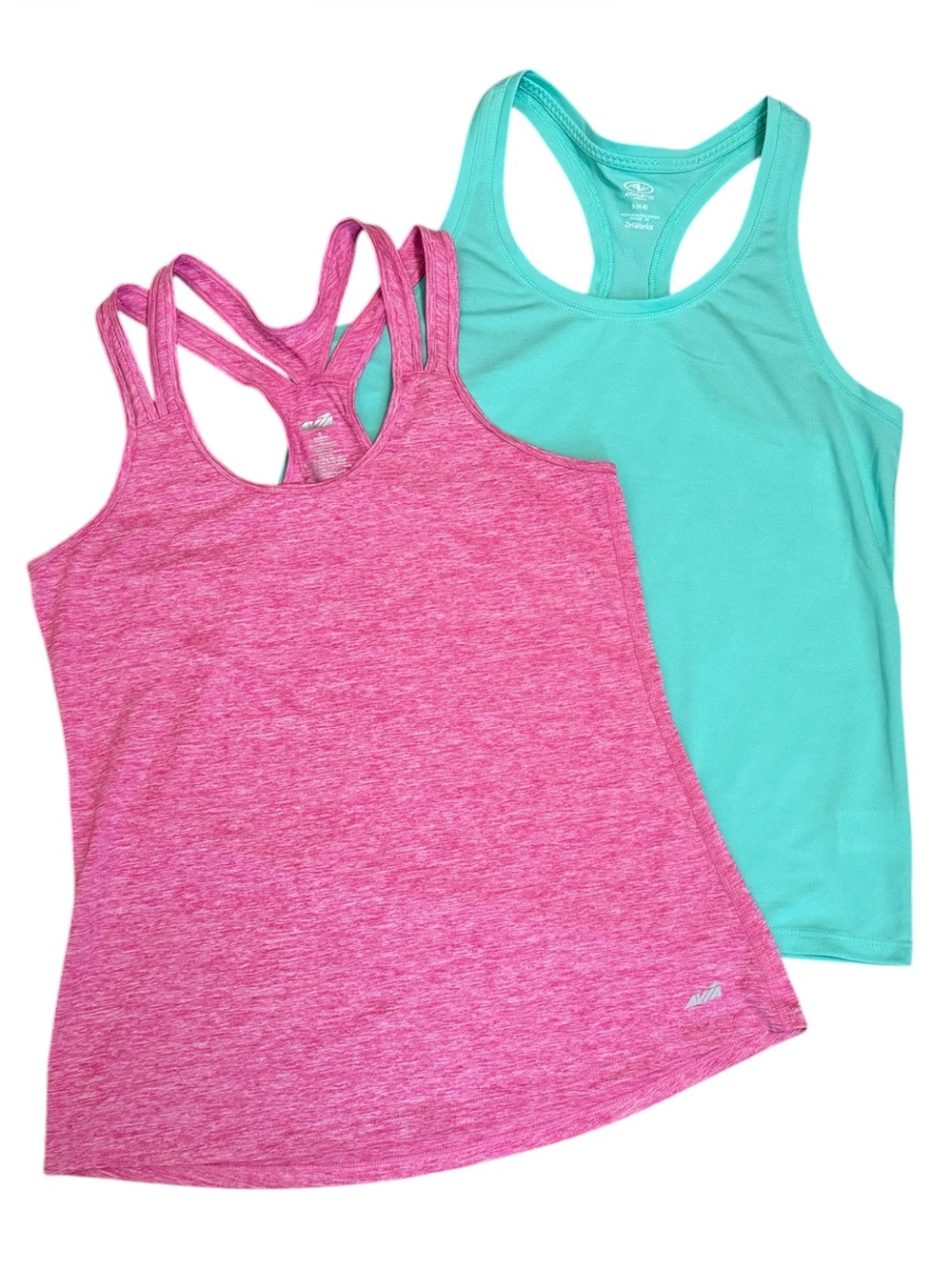 Mint Green and Pink Racerback Athletic Tank Tops Size Small